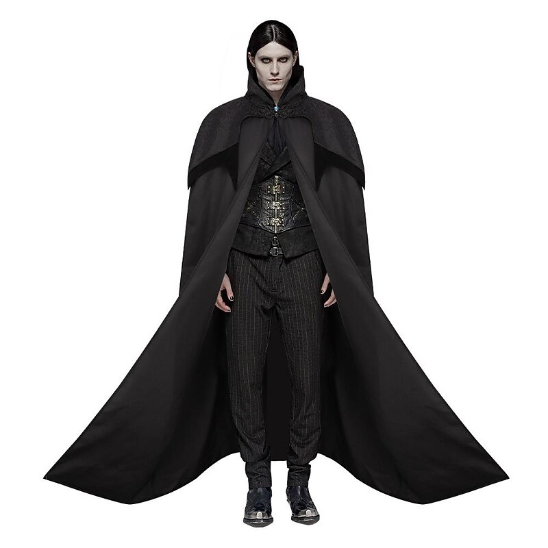 Dracula Vampire Cloak Medieval Cape Stand Collar Bat Vintage Punk & Gothic Men's Women's Cosplay Costume Halloween Carnival Party4