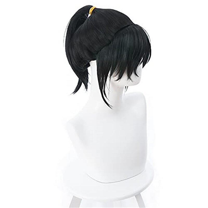 Apply to Wreck-it Ralph Vanellope Von Schweetz Cosplay Wig Vanellope Von Schweetz Black High Ponytail Anime Prop Wigs Halloween Wigs3