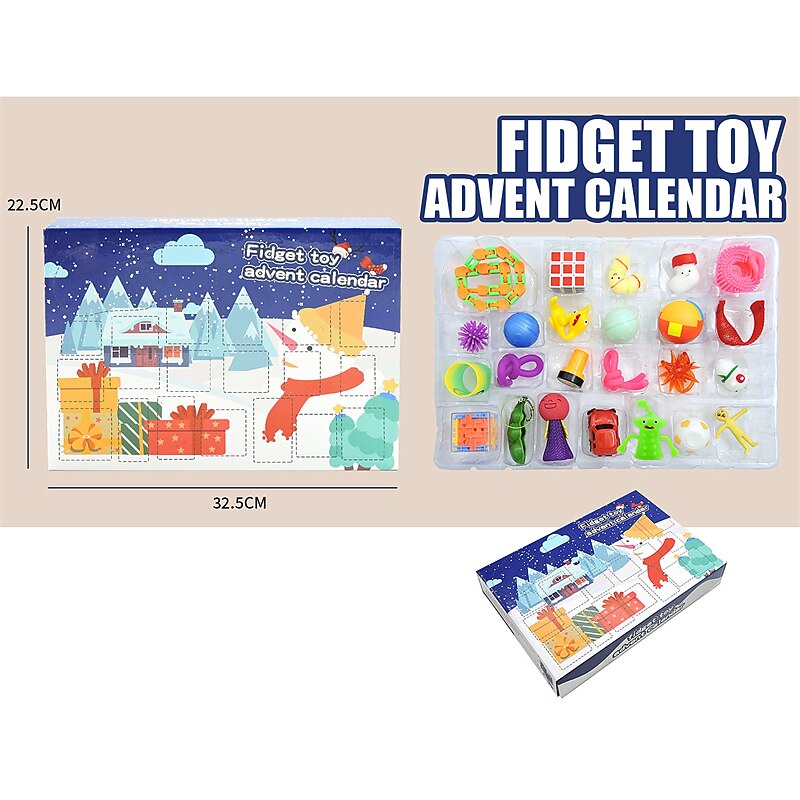 Christmas Calendar Countdown Blind Box Hand Tear Box Pinch Lele DIY Decompression and Release Set for Christmas Gifts4