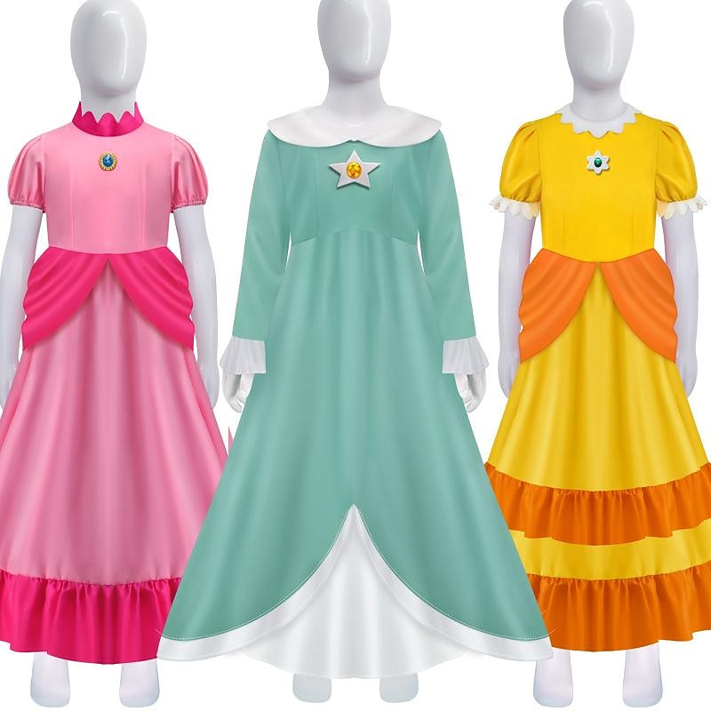 Princess Peach Cosplay Costume Masquerade Accessories Cosplay Movie Cosplay for Women's Girls' Kid's Adults' Carnival Masquerade