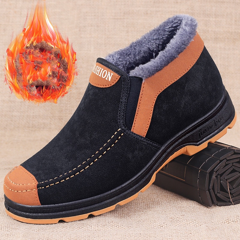 Men's Winter Suede Snow Boots with Plush Lining - Waterproof Non-Slip Warm Ankle Boots for Outdoor Hiking and Cold Weather4