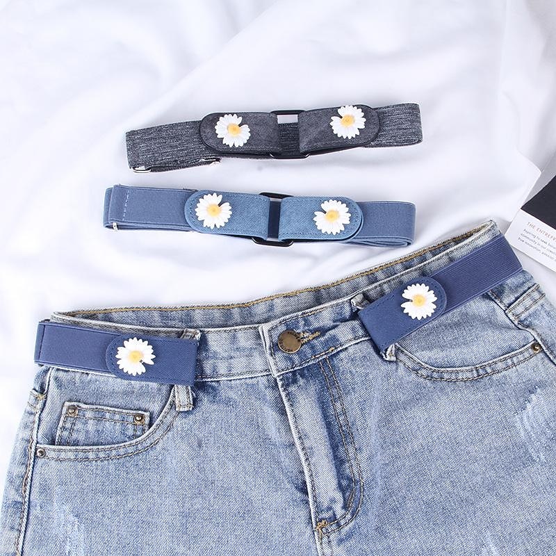 Perforated Free Belt With No Marks, Women'S Summer Jeans Are Versatile, Elastic And Decorative, Invisible Women'S Waist