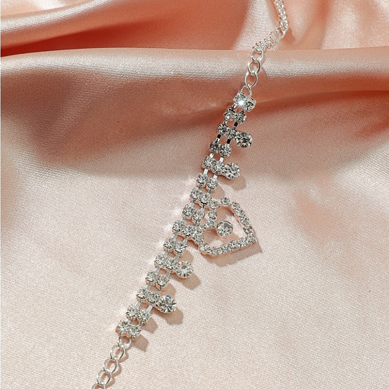 Ankle Bracelet Vintage Personalized Stylish Women's Body Jewelry For Wedding Party Evening Retro Alloy Heart Silver 1 PC4
