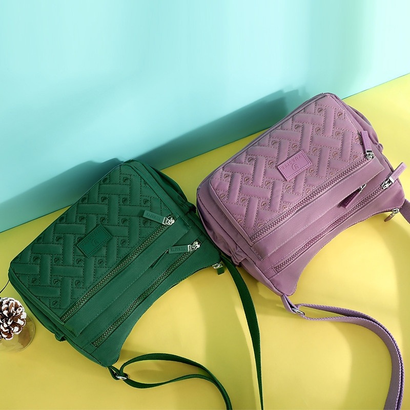 Women's Multi-Pocket Nylon Crossbody Bag – Lightweight Waterproof Shoulder Purse for Travel, Work & Daily Use3