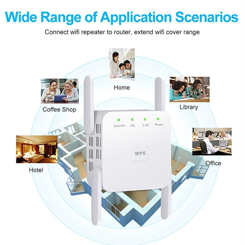 5Ghz WiFi Repeater Wireless Wifi Extender 1200Mbps Wi-Fi Amplifier 802.11N Long Range Wifi Signal Booster 2.4G Wifi Repiter3