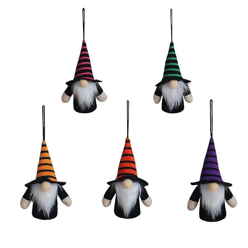 Lighted Gnome Halloween Decorations Handmade LED Light Up Elf Glowing Dwarf Decor Pendant For Table Home Party Ornaments4