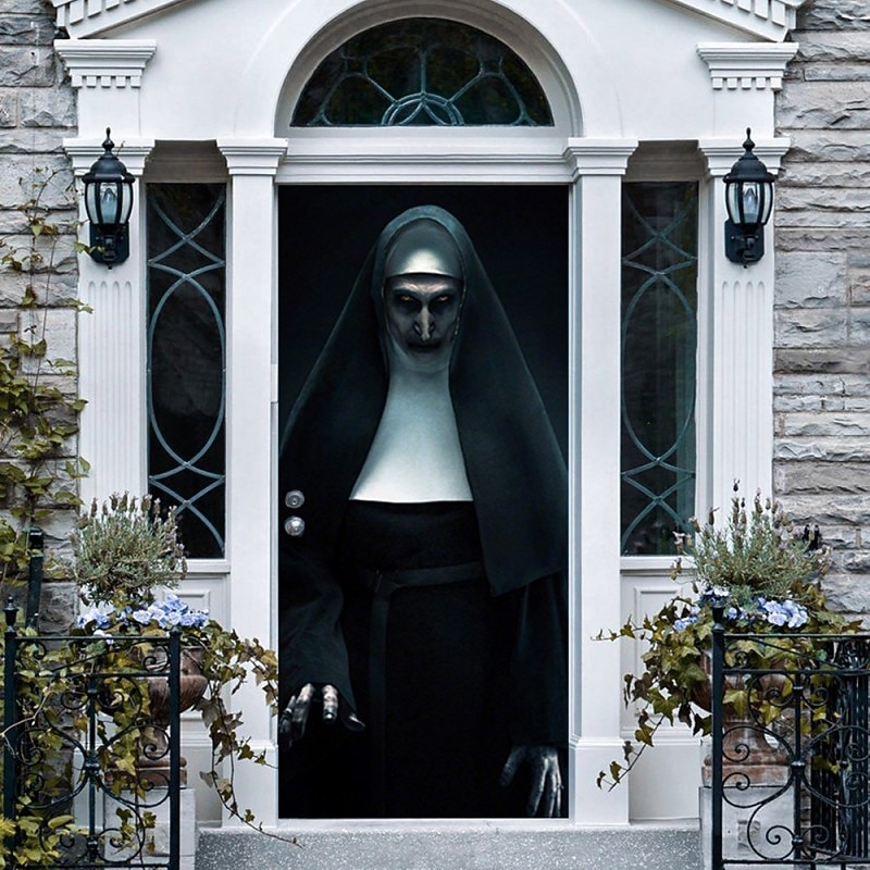 Halloween Ghost Sister Creative 3D Door Sticker Personalized Wood Door Home Decoration Wall Decal Paper Refurbished Wall Decal2