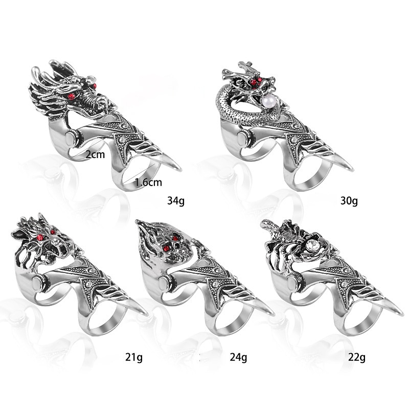 Dragon Halloween Finger Claws Knuckle Armor Ring Punk Gothic Dress Up Halloween Adults' Unisex Halloween Carnival Mardi Gras Easy Halloween Costumes Dress Up2