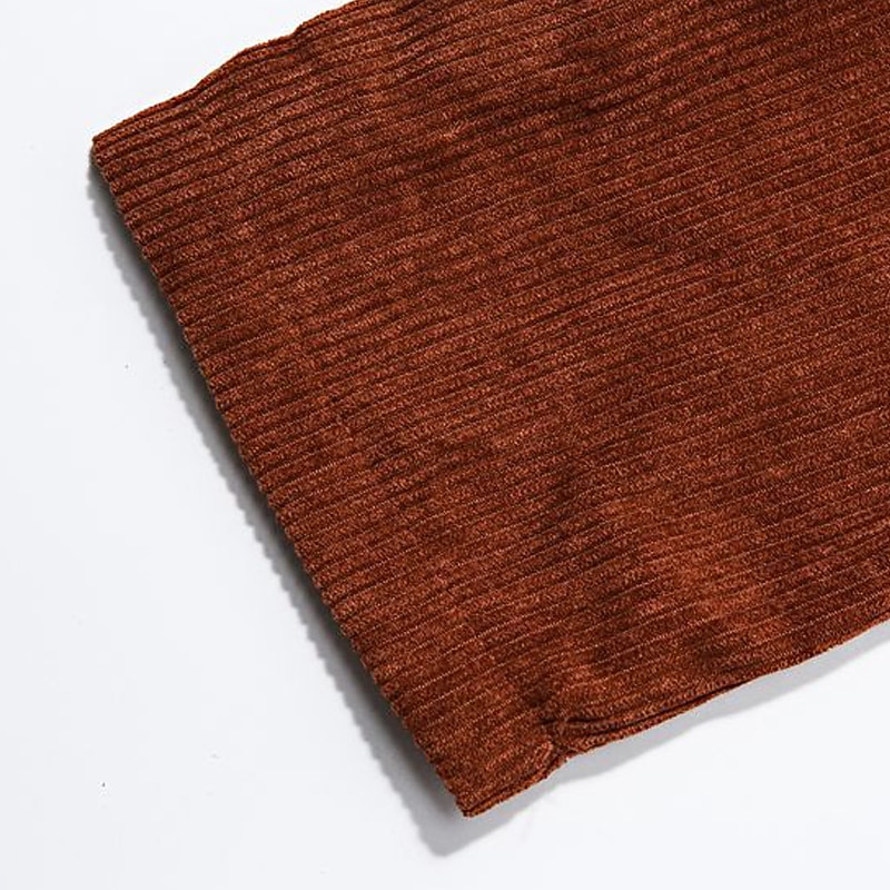 Men's Corduroy Jacket Outdoor Daily Wear Warm Button Fall Winter Plain Fashion Streetwear Stand Collar Regular Black Coffee Jacket4