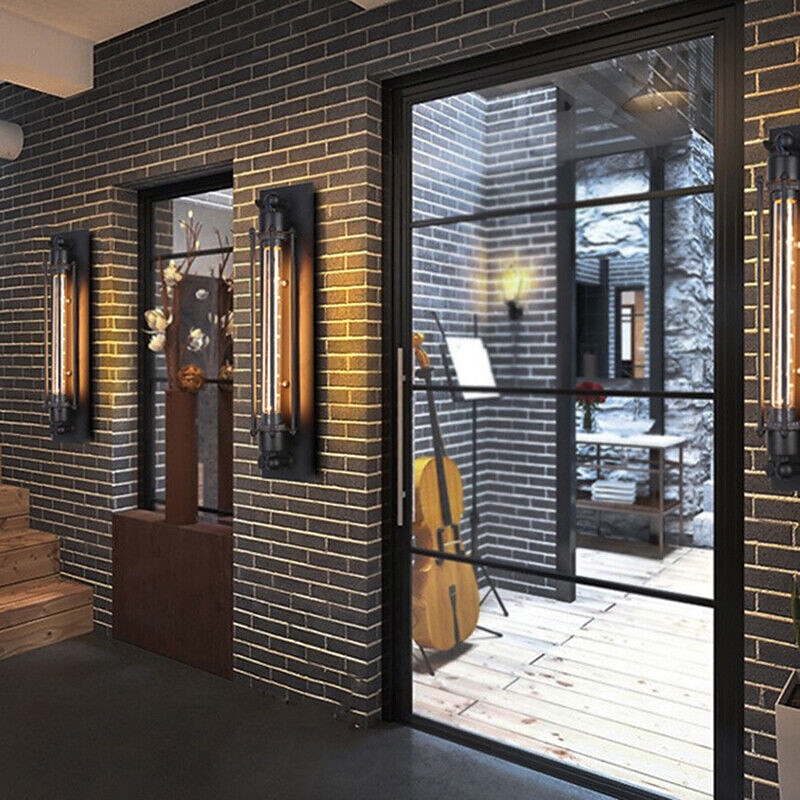 Industrial Wall Lights Metal Pipe Wall Light Retro Water Pipes Steampunk Design Flute Art for Living Room Bedroom Restaurant Attic Bar Cafe 110-240V2