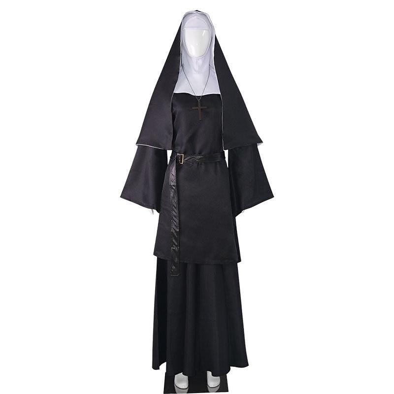 Zombie Halloween Cosplay Costume Masquerade The Nun Cosplay Adults' Women's Carnival Masquerade Mardi Gras Party / Evening Easy Halloween Costumes Dress Up3