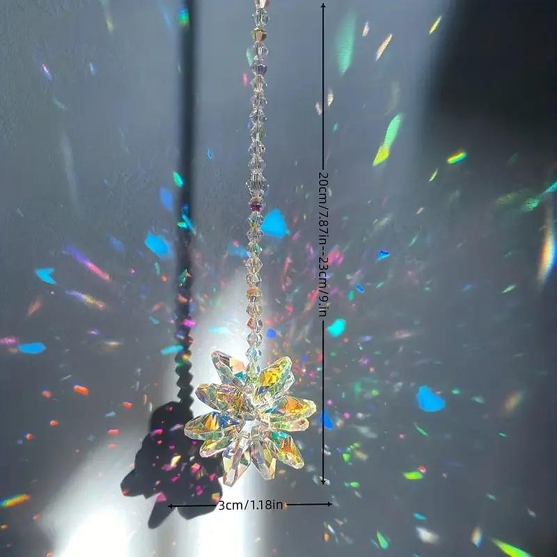 Suncatcher Crystal Flower Wind Chimes -Sun Catchers Indoor Window Teardrop Crystal Beads Prism Sun Catcher Garden Outdoor Home Decorations Hanging Decor for Ceiling Kitchen Light Catcher2