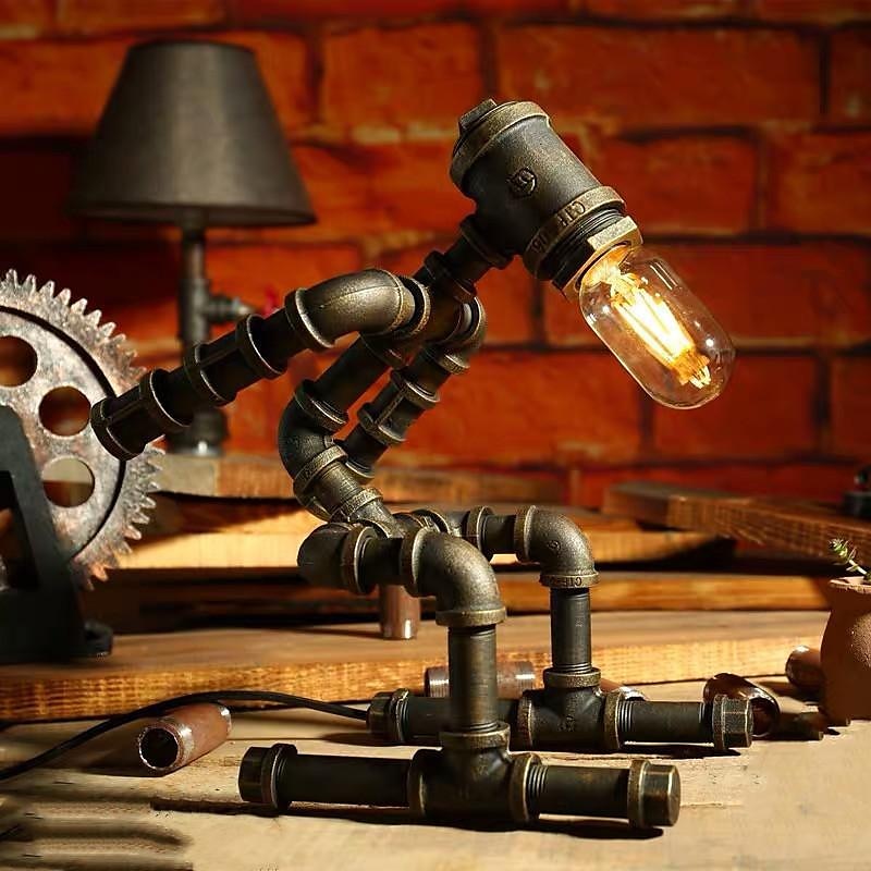 Bedside Lamp Table Lamp, Modern Retro Table Lamp 1 PCS Nightstand Lamp for Bedside Bedroom Living Room Kids Room College Home 85-265V