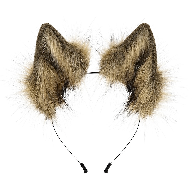 Handmade Simulation Animal Ear Hair Hoop Plush Dress Up As Wolf Ear Headband Cosplay As Lone Wolf Hair Accessory3
