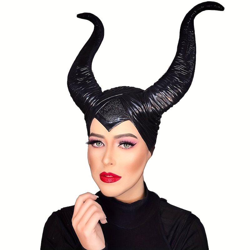 Halloween Witch Maleficent Hat Halloween Props Ox Horns Adults' Women's Halloween Halloween Carnival Easy Carnival Costume for Walpurgis Night3
