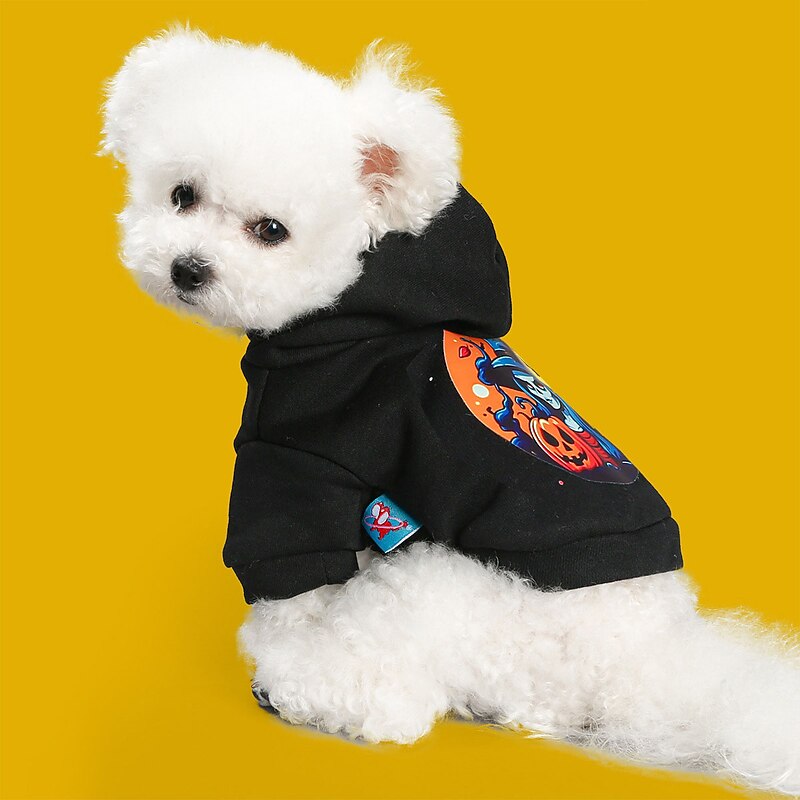 Dog Cat Hoodie Party Funny Breathable Soft Washable Comfortable Outdoor Halloween Casual Daily Dog Clothing for Bichon Frise Pomeranian Baby Pet Papillon Small2