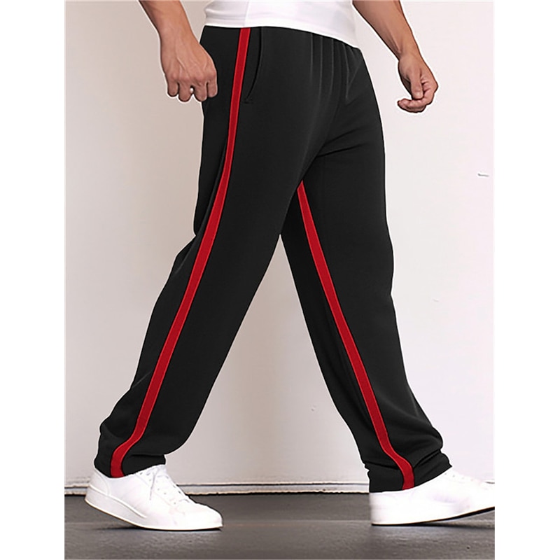 Men's Sweatpants Joggers Trousers Straight Leg Sweatpants Drawstring Elastic Waist Straight Leg Color Block Patchwork Comfort Breathable Casual Daily Holiday Sports Fashion Black Yellow3