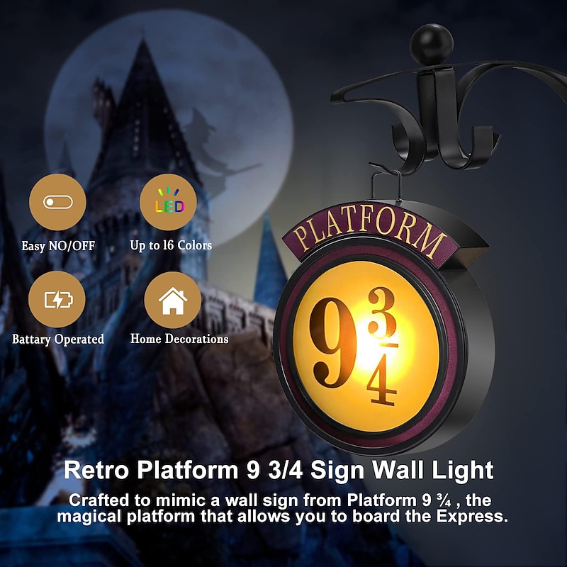 9¾ LED Wall Hanging Night Light Home Decoration Wall Decoration Light Hanging Wall Lamps Magic Lamps 3D Vintage Lamp Home Room Decorations Harries Children Birthday Gifts4
