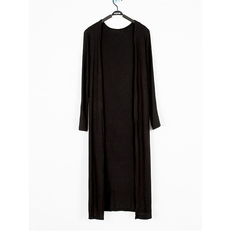 Women's Cardigan Sweater Stylish Casual Soft Solid Color Ribbed Open Front Oversized Long Sleeve Long Tops Knit Daily Going out Weekend Black White Summer Fall4