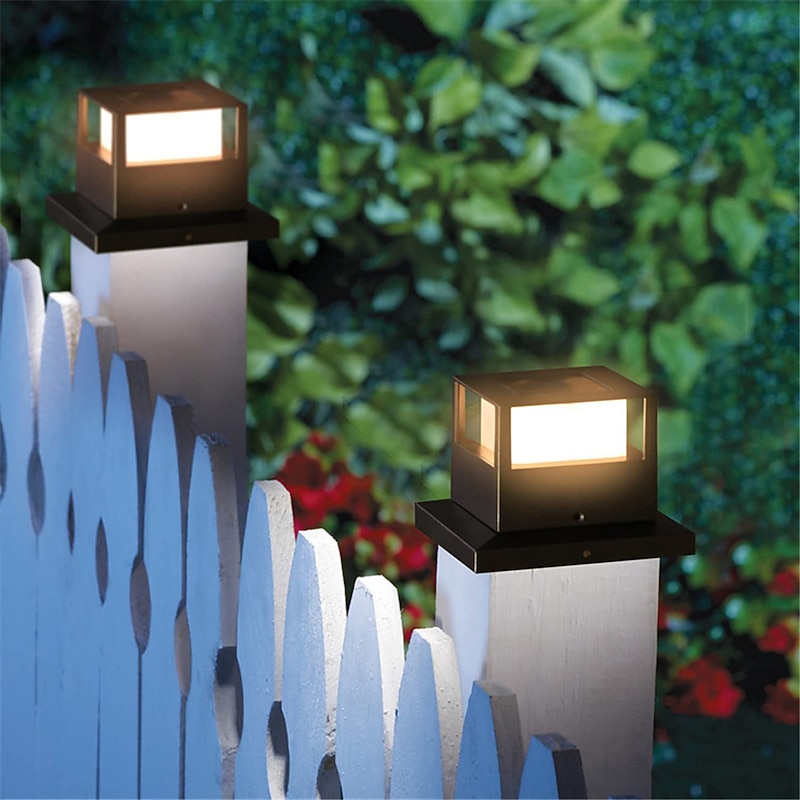 LED Outdoor Lights Pathway Lights Solar Patio Light Column Light LED Fence Deck Light Cap Light Flat Courtyard Decoration3