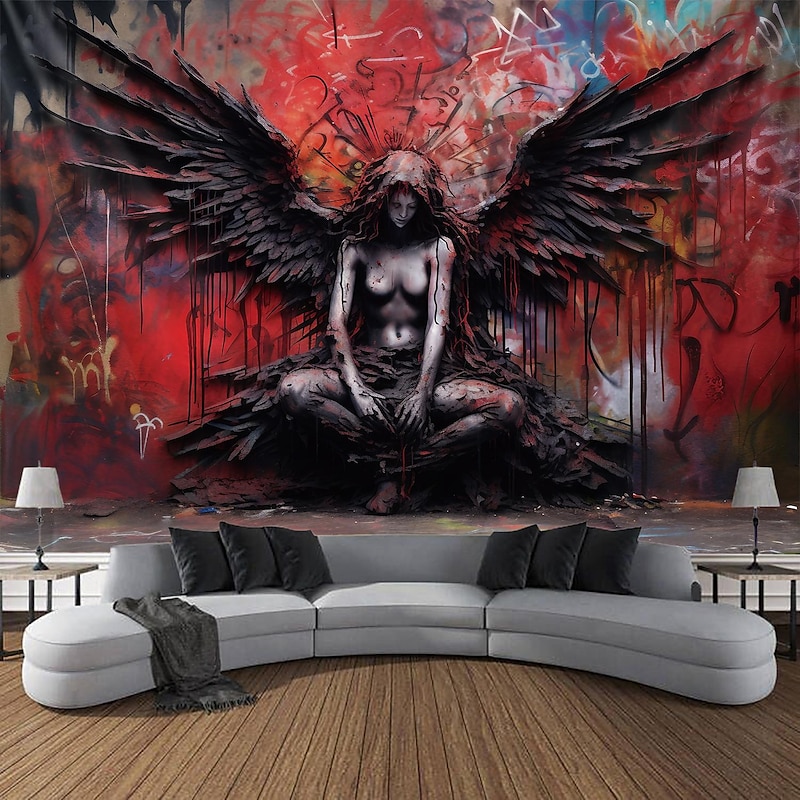 Halloween Devil Hanging Tapestry Wall Art Large Tapestry Mural Decor Photograph Backdrop Blanket Curtain Home Bedroom Living Room Decoration2