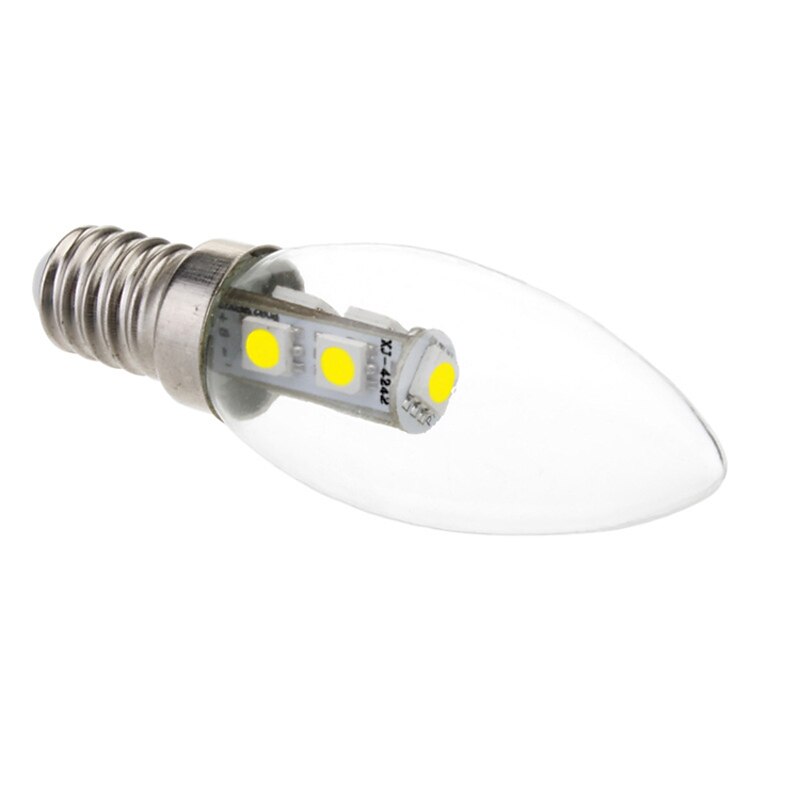5PCS 1W LED Candle Lights 60 lm E14 C35 7 LED Beads SMD 5050 180-240 V4