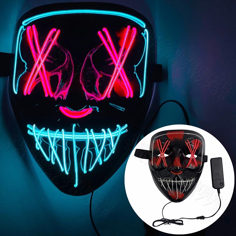 Joker Clown Halloween Halloween Props LED Mask V for Vendetta Carnival Mask Funny Halloween Adults' Men's Women's Halloween Carnival Mardi Gras Easy Halloween Costumes Dress Up4
