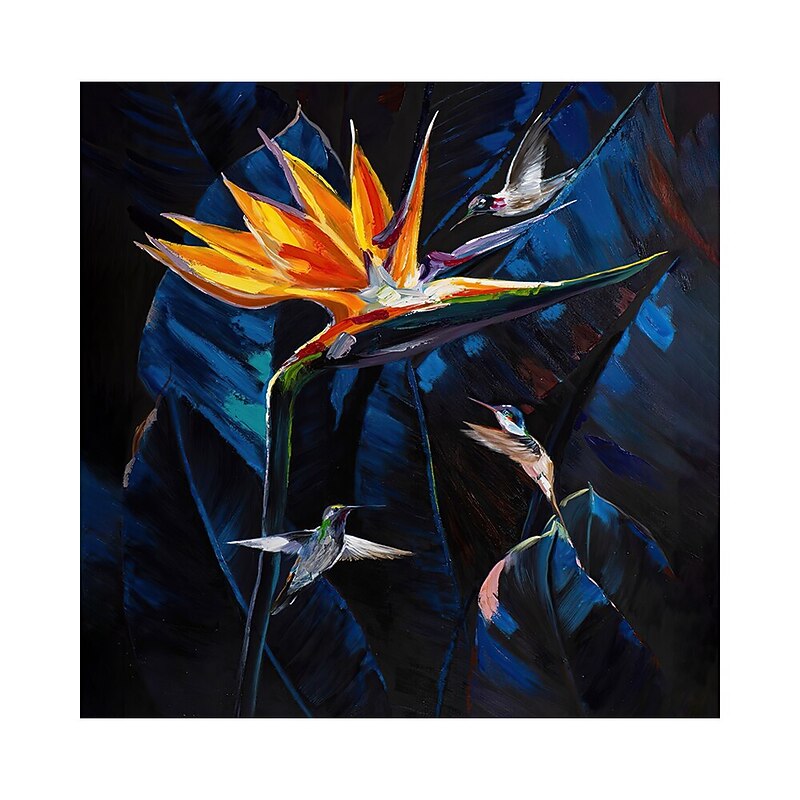 Large Handmade African Woman painting Hand Painted Oil Painting Wall Art Nordic Parrot African Woman Canvas Abstract Painting Wall Art Pictures home Decor Rolled Canvas No Frame Unstretched 7