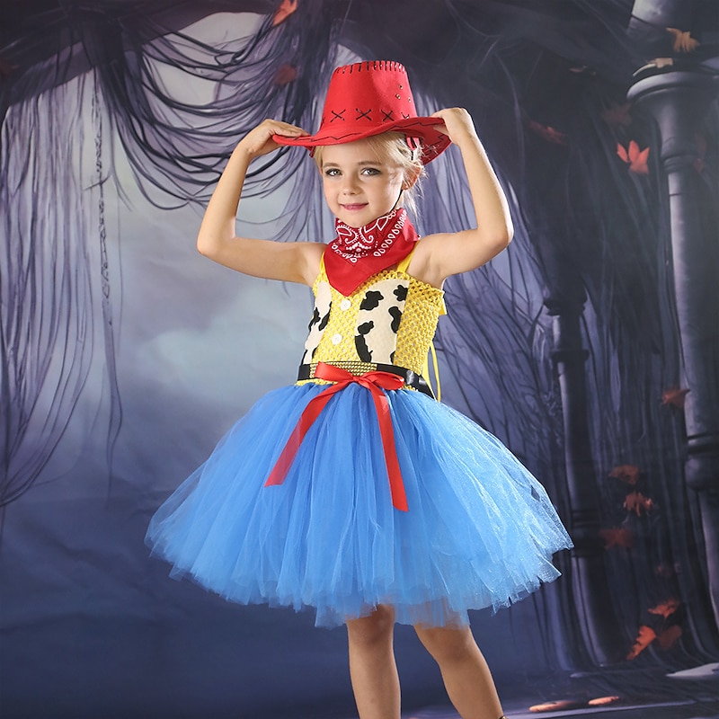 Cowgirl Woody Halloween Dress Cosplay Costume Tutu Cosplay Kid's Girls' Carnival Masquerade Mardi Gras Party / Evening Easy Halloween Costumes Dress Up