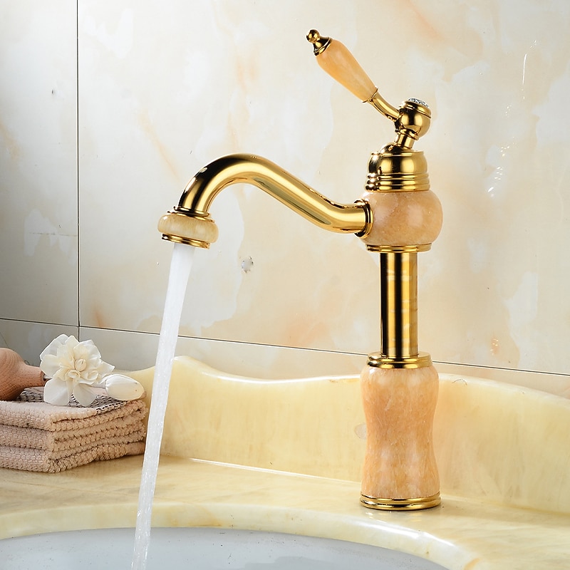 Bathroom Sink Faucet Mixer Basin Tap, Brass Single Handle with Hot and Cold Hose- Rotatable / Classic Electroplated Centerset Single Handle One HoleBath Taps3