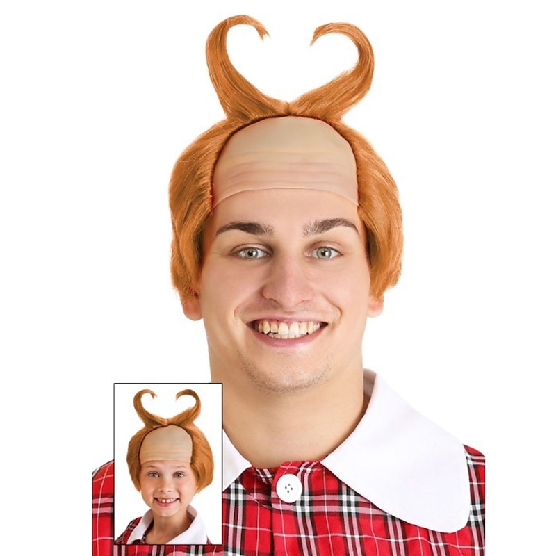 Horned Orange Munchkin Costume Wig Halloween Cosplay Party Wigs