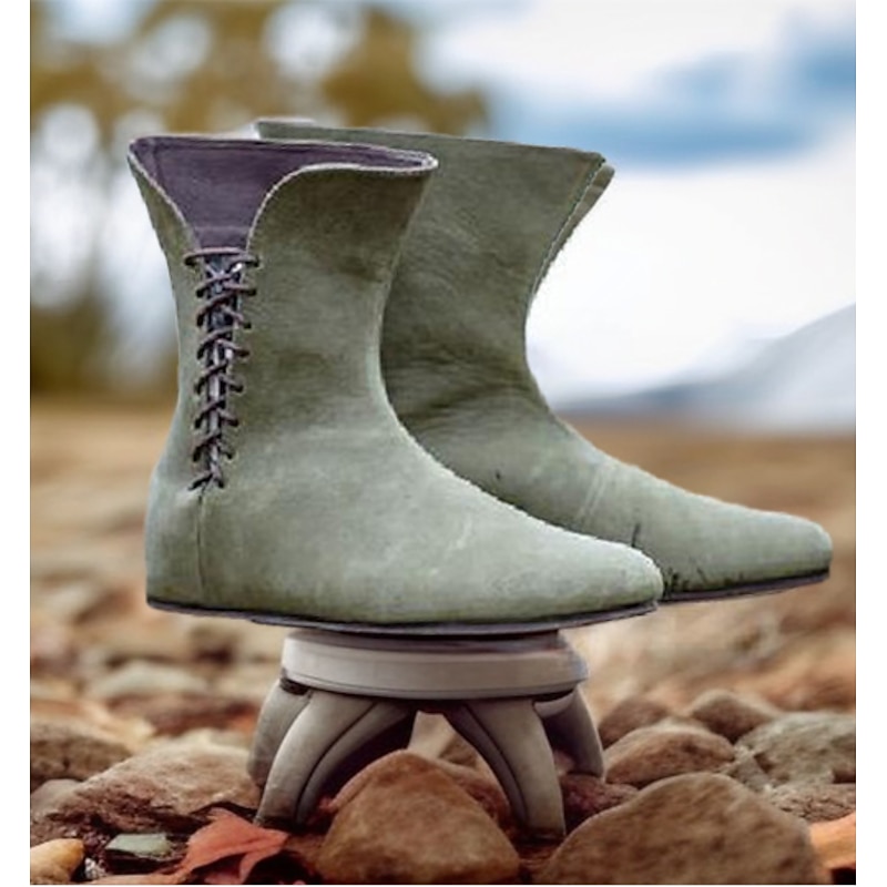 Vintage Medieval Renaissance Shoes Flat Jazz Boots Turn Shoes Pirate Knight Ritter Viking Archery Solid Colored Fancy Dress Men's Unisex Celtic Pirate Fantasy Halloween Carnival Masquerade Party2
