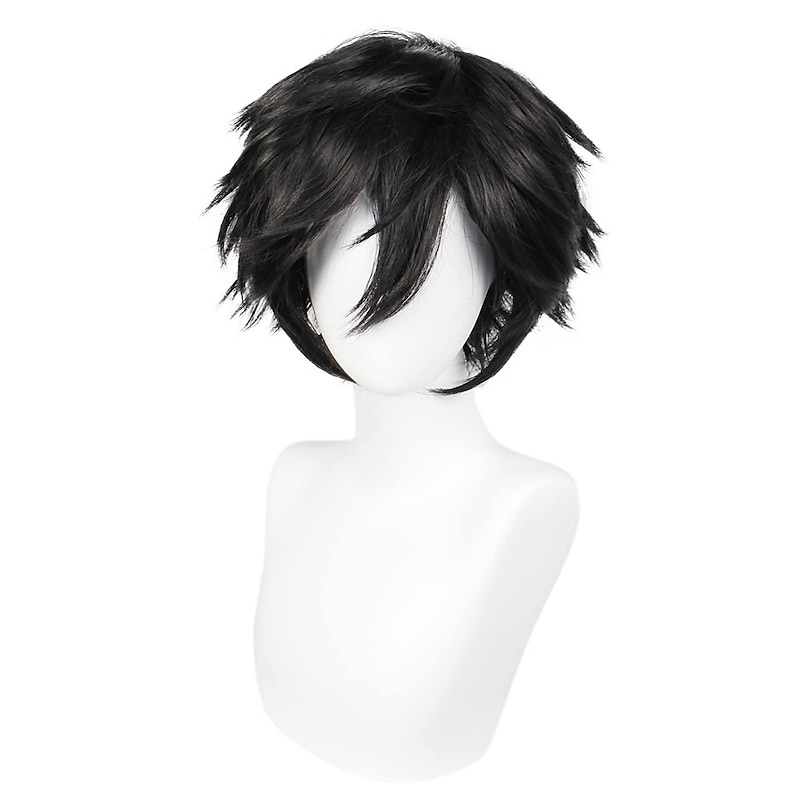 Short Black Men's Cosplay Wig for Carnival Christmas Event Costume Party2