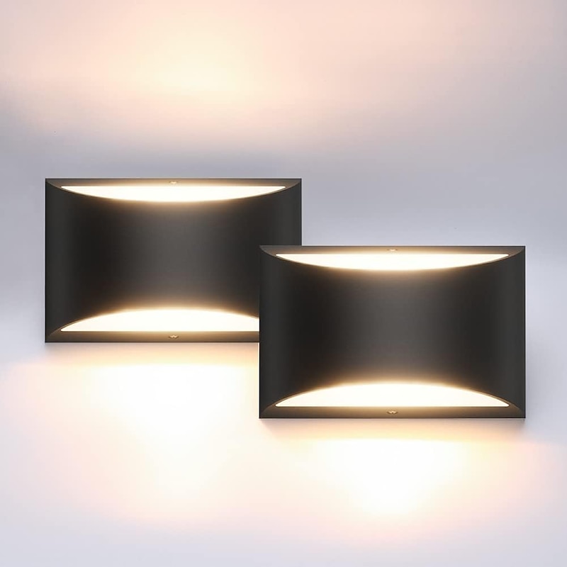 2 Pack 9W Black and White Simple Modern Wall Sconce Hard Wired Indoor Light AC85-265V Suitable for Bedroom Living Room Study Bedside2