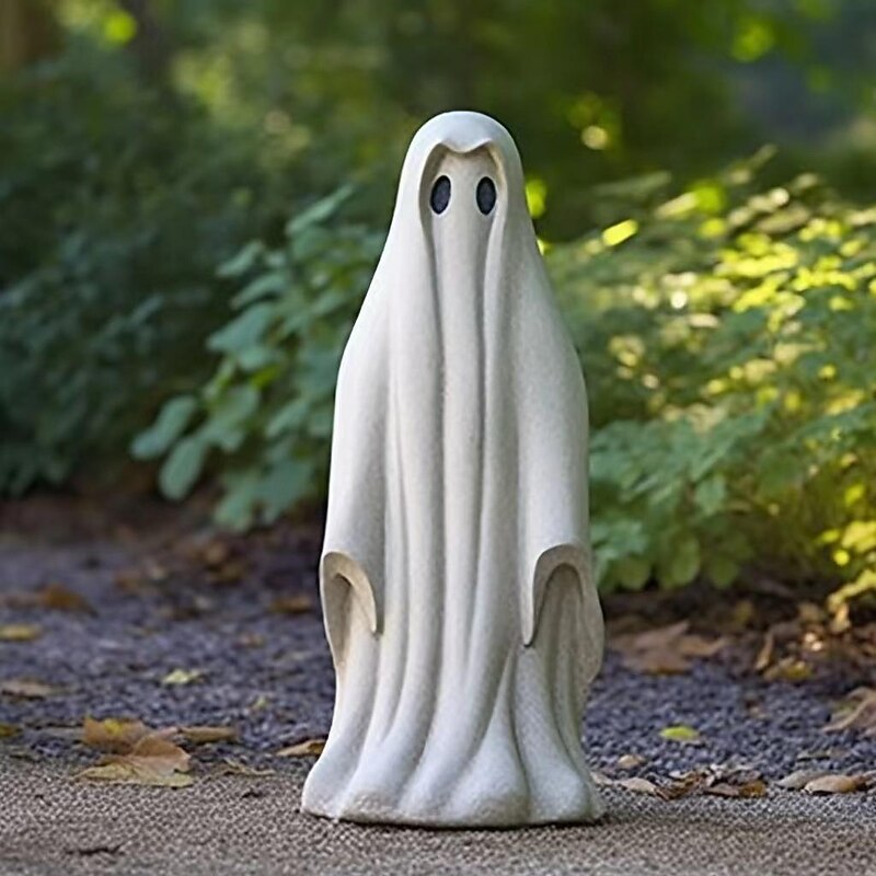 Halloween Ghost Sculpture,Outdoor Statue, Resin Ghost Decor for Yard, Lawn, Porch, Desktop Decoration, Spooky Halloween Tabletop Decor, Garden Crafts 15cm3