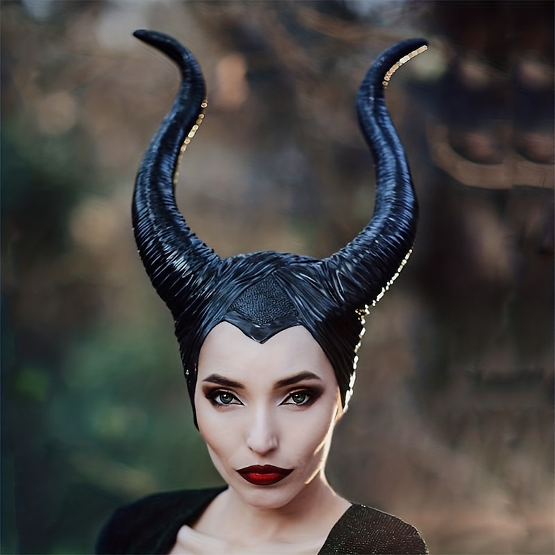 Halloween Witch Maleficent Hat Halloween Props Ox Horns Adults' Women's Halloween Halloween Carnival Easy Carnival Costume for Walpurgis Night4