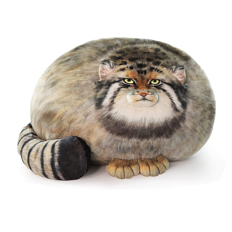 Cat Plush Body Pillow Pallas Cat Plush Pillow Cute Steppe Cat Stuffed Animals Soft Plushies Kitten Plush Throw Pillow Doll Big Plush Toys Gift for Girls Boys Girlfriend