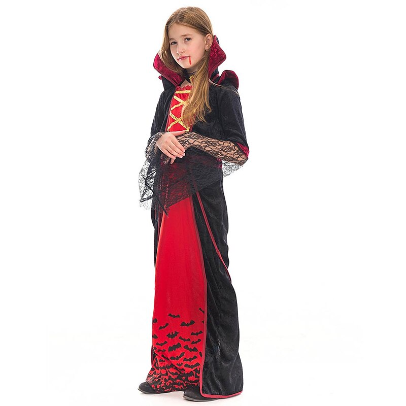 Witch Vampire Movie / TV Theme Costumes Halloween Cosplay Costume Party Costume Masquerade Walpurgis Night Outfits Cosplay Kid's Girls' Masquerade Performance Party Halloween Easy Halloween Costumes3