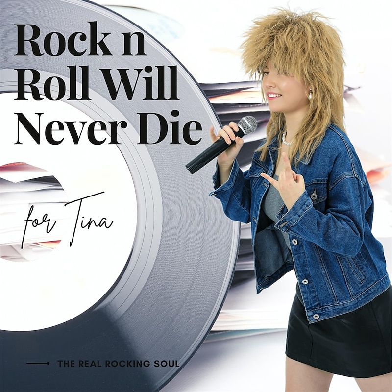 80s Tina Rock Diva Costume Wig for Women Big Hair Blonde 70s 80s Rocker Mullet Wigs Glam Punk Rock Rockstar Cosplay Wig for Carnival Party Halloween Wigs2