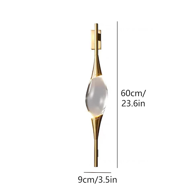 Crystal Wall Light Indoor Liner Design 60cm Minimalist Design Wall Sconce, Clear Glass Lampshade Wall Lamp,Decorative Wall Light for Bedroom Living Room Background Wall Lights 110-240V4