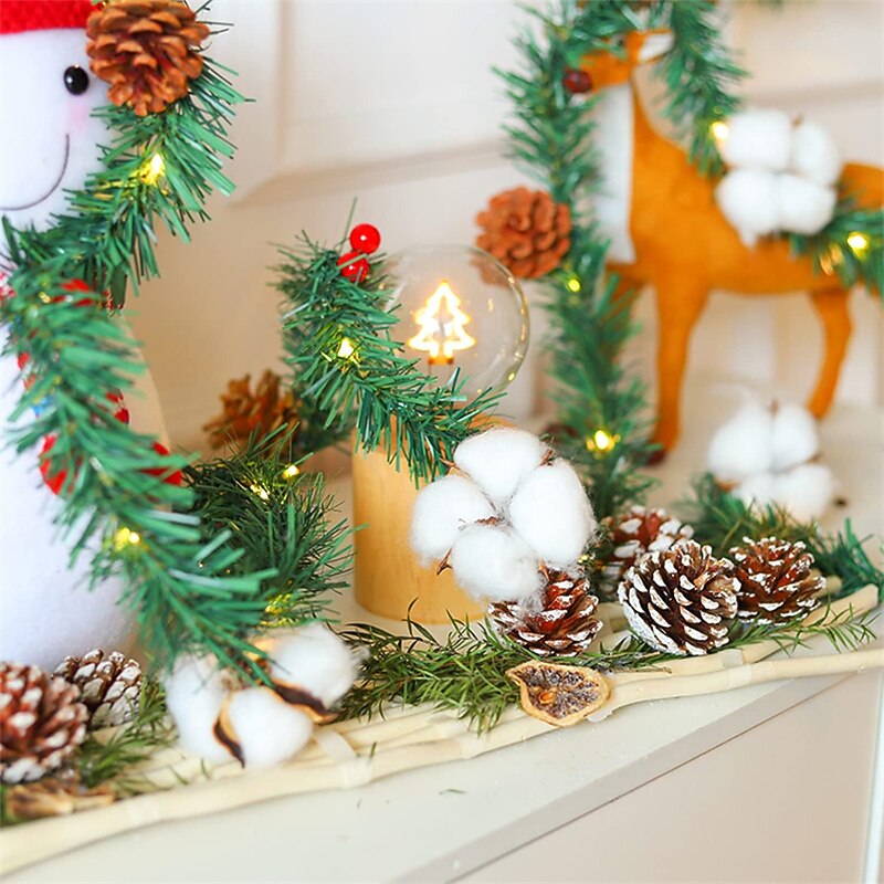 Christmas Garland with Lights Outdoor Christmas Decorations Battery Operated Christmas Lights3