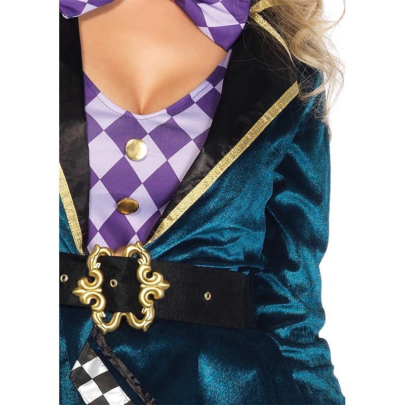 Mad Hatter Halloween Cosplay Costume Outfits Alice's Adventures in Wonderland Party Cosplay Adults' Women's Halloween Mardi Gras Easy Halloween Costumes Dress Up3