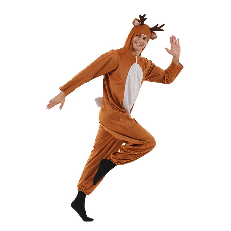 Reindeer Christmas Pajamas Men's Women's Boys' Girls' Christmas Cosplay Costume Kid's Adults' Christmas Christmas Eve Christmas Party Home Wear Onesie4
