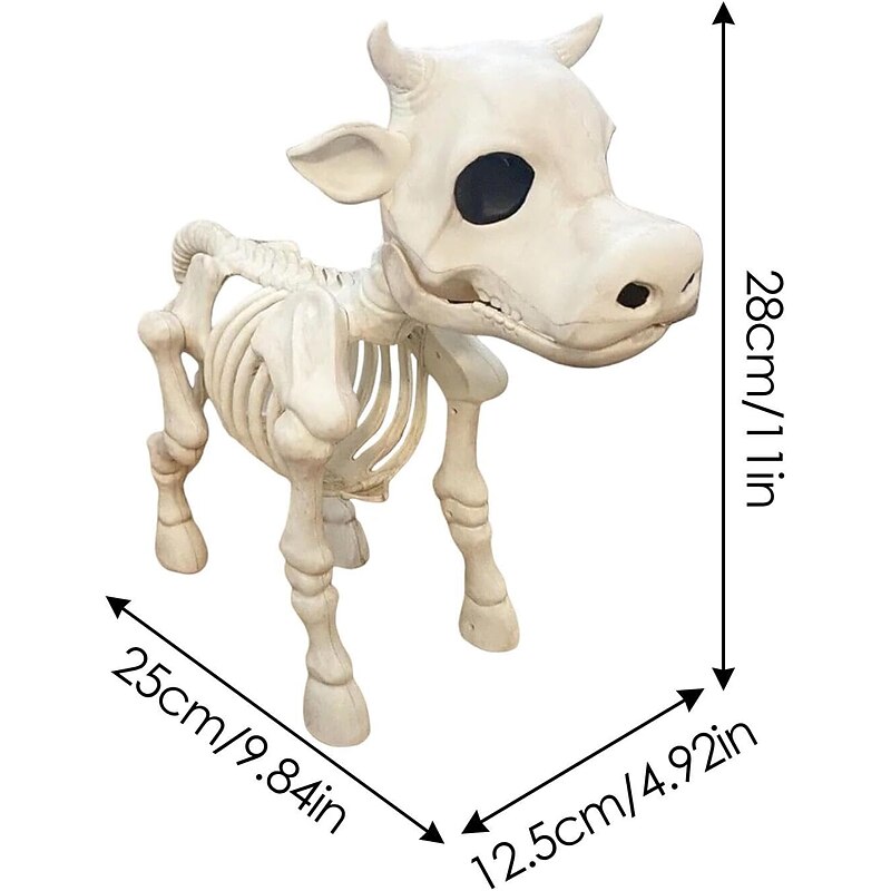 Cow Skeleton Halloween Decoration, 2025 New Halloween Cow Skeleton, Cow Skull Halloween Haunted Skeleton, Halloween Decorative Prop4