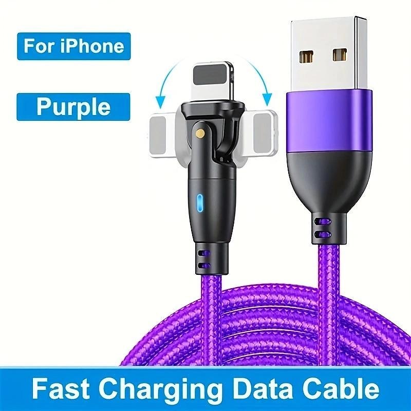 180  Elbow Data Cable Rotating Charging Cable QC3.0 Fast Charging Protocol 3A5A Current Suitable For Type-C Android Phones2