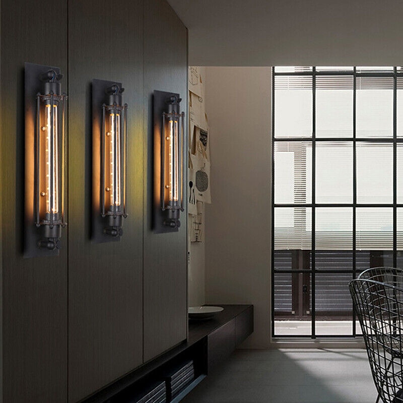 Industrial Wall Lights Metal Pipe Wall Light Retro Water Pipes Steampunk Design Flute Art for Living Room Bedroom Restaurant Attic Bar Cafe 110-240V