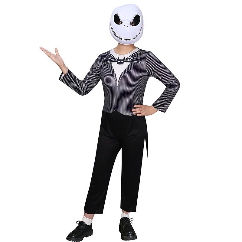 Jack Skellington Halloween Cosplay Costume Masquerade The Nightmare Before Christmas Cosplay Kid's Boys' Girls' Masquerade Party / Evening Easy Halloween Costumes Dress Up