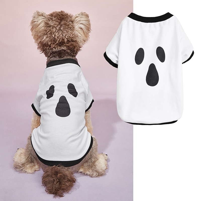Dog Cat Shirt / T-Shirt Fashion Cool Breathable Soft Washable Comfortable Halloween Outdoor Casual Daily Dog Clothing for Bichon Frise Pomeranian Baby Pet Papillon Small2