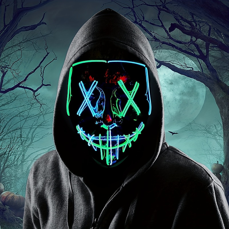 Joker Clown Halloween Halloween Props LED Mask V for Vendetta Carnival Mask Funny Halloween Adults' Men's Women's Halloween Carnival Mardi Gras Easy Halloween Costumes Dress Up