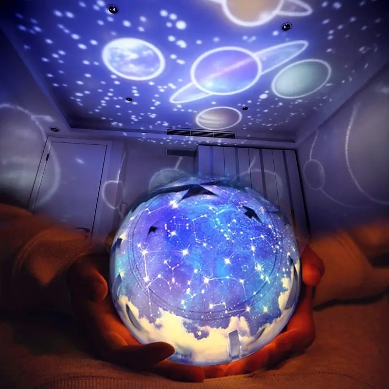 Star Night Lights for Kids Universe Cosmos Starry Light Projector Rotating Lamp